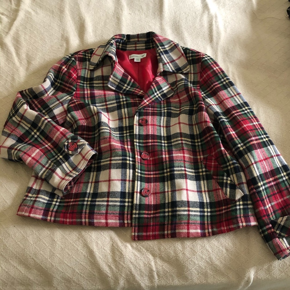 Vintage Coldwater Creek Wool Blazer, Plaid